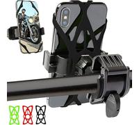 AILAMIAO Bike & Motorcycle Phone Mount - GPS Cell Phone Holder for Bicycle Handlebar - Easy to Install Bike Accessories Fits iPhone, Galaxy, Android - Stocking Stuffers - 3 Bands (Black, Red, Green)