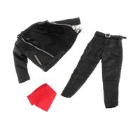 Ailan 1/12 Scale Male Doll Clothes Complete Set With PU Leather Jacket Pants And Stylish Accessories Action Figure Clothes Can Be Paired Variety Different Looks