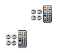 Ailan 2 Set of Wireless Adhesive LED Light Remote Control Foot Lighting Waterproof Night Lights Lamp for Vase Party Decoration 4, 4 lights 2Set