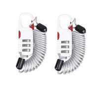 Ailan 2pieces Convenient Motorcycle Helmet Password Lock for Riders On Move Zinc Alloy Electric Scooter Fixed Basket Lock, White