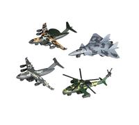 Ailan 4x Alloy Diecast Metal Jet Plane Pullback Mechanism Fighter Toys Enhanced Performance Durable Miniature, Camo