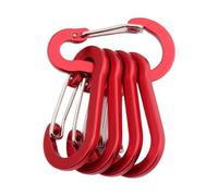 Ailan 5pack/lot Multifunctional Carabiner Keychain Small Carabiner Clip For Easy On Go Stainless Steel Large Carabiner Clip, red