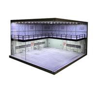 Ailan Acrylic Model Cars Parking Lot Scene Display With LED Feature Car Collectors 1/64 Scale Double Layer Exhibition Hall Is Very Suitable For Storing And Displaying Alloy Car, Blue Brick