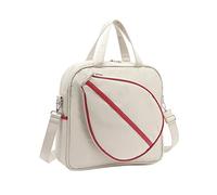 Ailan Badminton Handbag Large Capacity Comfortable Tote Stylish for Active Sports Polyester and Notebook Multifunctional Racquet Balls Accessories Carrier Tennis Bag Sport Bag, White, 36x10x34cm