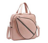 Ailan Badminton Handbag Large Capacity Comfortable Tote Stylish for Active Sports Polyester and Notebook Multifunctional Racquet Balls Accessories Carrier Tennis Bag Sport Bag, Pink, 36x10x34cm