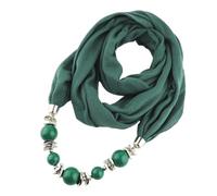 Ailan Beautiful Scarf Necklace Add Touch Of Elegance To Outfits Soft And Comfortable Polyester Beads Pendant Scarf Necklace, green
