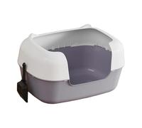 Ailan Cat Litter Tray Cat Toilet With High Sides Offers Clean Comfortable Space While Reducing Litter Disruption In Homes Tray Toilet Pet Indoor Kitty, gray, 48x24.7x28.7cm