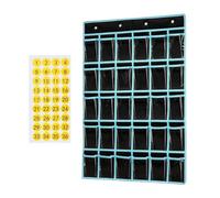 Ailan Childrens Pocket Chart Organizer Classroom Featuring Clear Holders For Easy Access And Visibility Sturdy And. Clear Calculators Holder Wall Door Mount Hanging, Black, 96x67cm