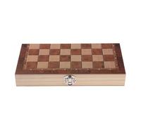 Ailan Classic Chess Game Wood International Chess Set Board Game For 2 Players Enjoy Strategy Fun Together Board For Kids And Adults Checkers Backgammon, Dark Wood, 24x24cm