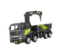 Ailan Construction Engineering Truck Toy Simulation Educational Playtime Promoting Learning About Vehicles And Functions Diecast Construction Vehicle Toy Metal Model Car, Black, Green, Crane Dumper