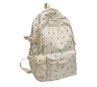 Ailan Cute Cherry Backpack for Women Girls, Large Capacity School College Bookbag with Bear Pendant and Laptop Compartment Women Travel Daypacks (orchid)
