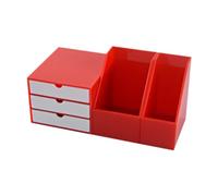 Ailan Dollhouse Book Stand Drawer Model Bookends Teach Children How To Organize Items And Encourage Creative Story Matching Dollhouse Desk Shelf Furniture File Storage Stand, Red, 3.7x5.3x4.6cm