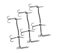 Ailan Durable Heavy Stinger Pike Corkscrew Premium Fishing Platform System For Easy Soft Lure Securing Belly Bar Allows Hook To Be Inserted Into Belly Of Soft Lure, 3pcs