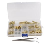 Ailan Elbow Tweezers Included In Electric Guitar Screw Kit Assortment Set Tools Provide Easier Access For Guitar Hardware Repairs Electric Bridge Pickup Pickguard Tuner, Golden, 17x10x2cm