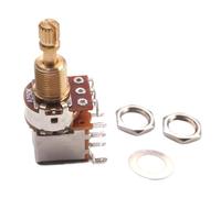 Ailan Electric Guitar Volume Tone Control Switch Nuts Guitar Potentiometer Split Shaft To Audio Performance Potentiometer Split Shaft Pots Audio Tone, Golden A250K, 50x24x17mm