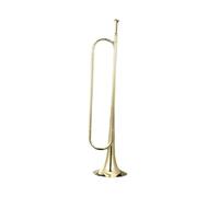Ailan Elegant Bugle Trumpet Polished Brass Finish Young Players Marching Bugles And Musical Ensembles Trumpet Is Fantastic Addition Cavalry Marching Bugle With Mouthpiece, gold
