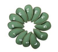 Ailan Embroidered Golf Iron Head Covers Colorful Number Pu Leather Oversize Golf Iron Putter Protector Guard Wrap Long Neck Easy To Recognize. Headcover Club Head Cover Protector, Green, 18x8cm