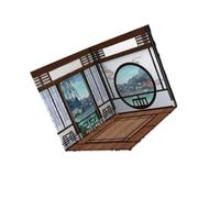 Ailan Exquisite 1/12 Scale Backdrop Scene Model Background for Action Figures and Dolls Japanese Style, Chinese Room, 21.5 x 21.5cm