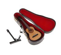 Ailan Exquisite Craftsmanship Musical Instrument Guitar Model Wooden Guitar Miniature Beautiful Home Ornament Mini Ruan Craft Gift Collection Dollhouse Acoustic Model