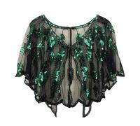 Ailan Flappers Shawl Banquet Women Accessories Evening Cape Accessories Women Polyester Shawl with Sequins 1920s Shawl Wraps, A