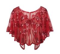 Ailan Flappers Shawl Banquet Women Accessories Evening Cape Accessories Women Polyester Shawl With Sequins 1920s Shawl Wraps, B