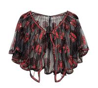Ailan Flappers Shawl Banquet Women Accessories Evening Cape Accessories Women Polyester Shawl with Sequins 1920s Shawl Wraps, C