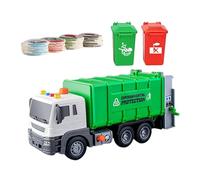 Ailan Garbage Truck Toy Set Simulation Friction Powered Recycling Toy With Lights Sounds Teaching Kids About Sorting Educational Garbage Truck With Lights And Sounds, Green