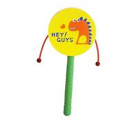 Ailan Hand Bell Drum Kids Learning Instrument Educational Rattle Drum Captivating Sound Experience Encouraging Motor Skill Growth Hythm Percussion Bell Hand For Adults , Dinosaur , 15x8cm