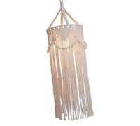 Ailan Hand Woven Decorative Shade Macrame Pendant Lamp Shade Large Cover Bohemian Aesthetic For Home Beautiful Macrame Lamp Is Made With Cotton Rope With Iron. Unique And