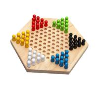 Ailan Hexagonal Checkers Game Encouraging Kids To Develop Strategic Thinking Skills Fun Educational Wooden Toy Chinese Draughts Hexagonal Board Game Toy Checker