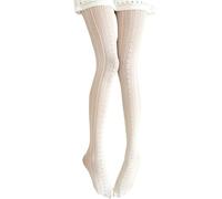 Ailan Knitted Cotton Tights Exquisite Beautiful Lace Tights Skin Friendly Breathable Hollow-Out Striped Stockings Pantyhose