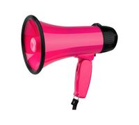 Ailan Lightweight And Portable 25 Watt Bullhorn Megaphone Loud Speaker Handheld Football Baseball Outdoor Sports Activities Microphone Loudspeaker Battery Adjustable, Rose Red, 22x14x14cm