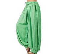 Ailan Lounging Wide Leg Trouser Pants Plus Size Jogging Yoga Sweatpants Girls Beach Wear Summer Pant Workout Trousers, Green, L