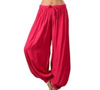 Ailan Lounging Wide Leg Trouser Pants Plus Size Jogging Yoga Sweatpants Girls Beach Wear Summer Pant Workout Trousers, Red, S