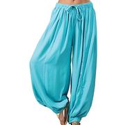 Ailan Lounging Wide Leg Trouser Pants Plus Size Jogging Yoga Sweatpants Girls Beach Wear Summer Pant Workout Trousers, Sky Blue, S