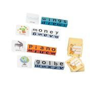 Ailan Matching Letter Game Kids Toys Spelling Game Toy Alphabet Puzzles Blocks Educational Sight Words Exciting Fun Fast Paced Word Race With Flash Cards Blocks , withour Bell