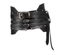 Ailan Medieval Faux Leather Medieval Knight Belt Attractive Vintage for Completing Themed Costume All Saints Eve Cosplay Costume Knights Dress Belt Jeans Jumpsuit, Black