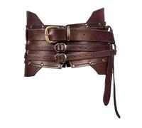 Ailan Medieval Faux Leather Medieval Knight Belt Attractive Vintage for Completing Themed Costume All Saints Eve Cosplay Costume Knights Dress Belt Jeans Jumpsuit, Dark Brown