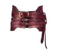 Ailan Medieval Faux Leather Medieval Knight Belt Attractive Vintage for Completing Themed Costume All Saints Eve Cosplay Costume Knights Dress Belt Jeans Jumpsuit, Rose Red