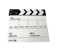 Ailan Mini Durable Wooden Clapper Board Slateboard Smooth Finish Addition To Movie Sets And Commercial Photography Professional Movie Film Directors Clap Board, Chinese White, 20x20cm