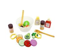 Ailan Multi Pretend Play Food Kitchen Accessory Hands On Experience Encouraging Educational Play And Healthy Eating Pretend Salad With Utensils And Ingredients