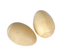 Ailan Musical Egg Wood Shaker Fun Music Instrument For Kids Holiday Creativity Educational Easter Gifts With Smooth Surfaces Musical Education Classroom Prizes Easter Gift, Beige, L