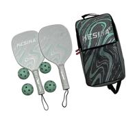 Ailan Optimally Designed Pickleball Rackets With Comfortable Grip And High Visibility Balls Suitable For Beginners And Adults Pickleball Rackets Set 4 Balls Paddleball Racquet, Green, 41.5x20.5cm