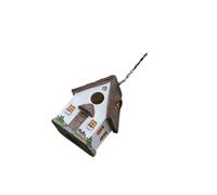 Ailan Parrot Bird Rest Place Bird House Cage Rustic Style Hanging Shelter For Birds Yard Garden Tree Hanging House Watching Parrot Rest Place Cage Outdoors, White, 14.2x12.5x20.5cm