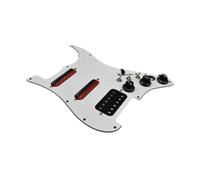 Ailan Pickguard Pickup Loaded Electric Guitar SSH Backplate Easy Installation Performance Stability Guitar Loaded Pickguard is Made of PVC and Ceramic Electric Pick Guard Pickup, White, 28.1x22.2cm