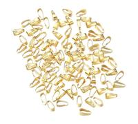 Ailan Pinch Bail Clasp Connectors 200pcs Made Of Metal Dangle Charm Jewelry Making Projects And Bracelets Pendant Bail Clasps Are DIY Making Various Jewellery Sets, Golden, 2x6mm