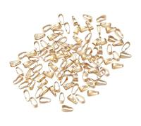 Ailan Pinch Bail Clasp Connectors 200pcs Made Of Metal Dangle Charm Jewelry Making Projects And Bracelets Pendant Bail Clasps Are DIY Making Various Jewellery Sets, Light Golden, 2x6mm