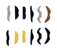Ailan Plush Cloth Mustaches For Various Occasions Including Carnival Themed Parties And Stage Performances 9cmx2cm/3.54inch X 0.79inch DIY Self Adhesive Mustache Set Costume, Multi Color