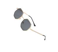 Ailan Protection Hexagon Metal Lightweight Frame Fashionable Unisex Stylish Uv400 Hexagon Metal, black gray