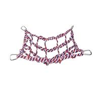 Ailan Rat Toy Habitat Decor And Play Parakeet Cockatiel Designed For Engaging Fun And Climbing Activity For Small Pets Bird Rope Net Cage Decor Accessories With 4 Hooks, red, 32x25cm